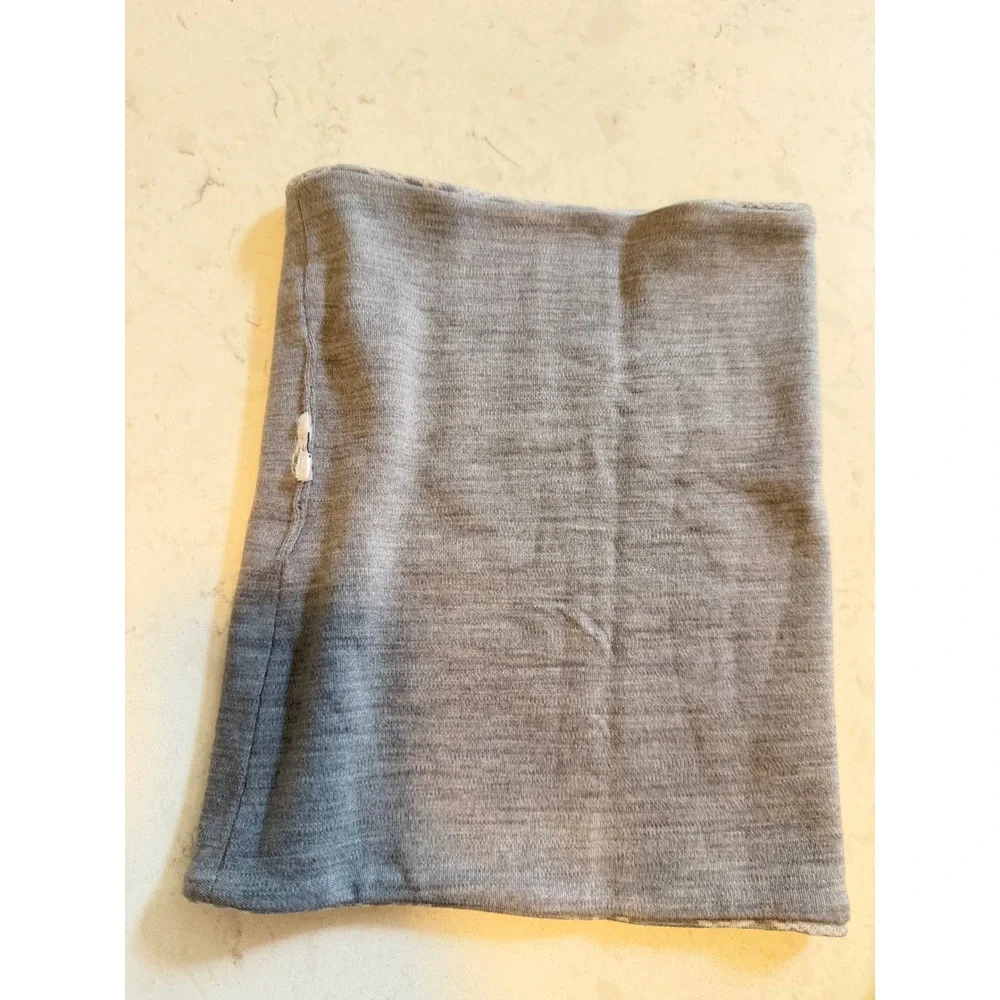 Smartwool Neck Gaiter Reversible Merino Wool Grey Geometric Pattern Scarf Unisex